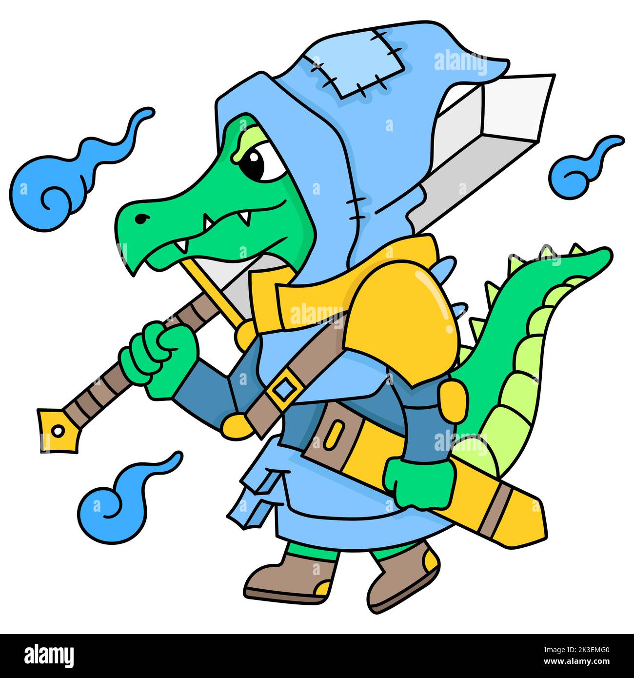 A vector of a crocodile cartoon doodle Stock Vector