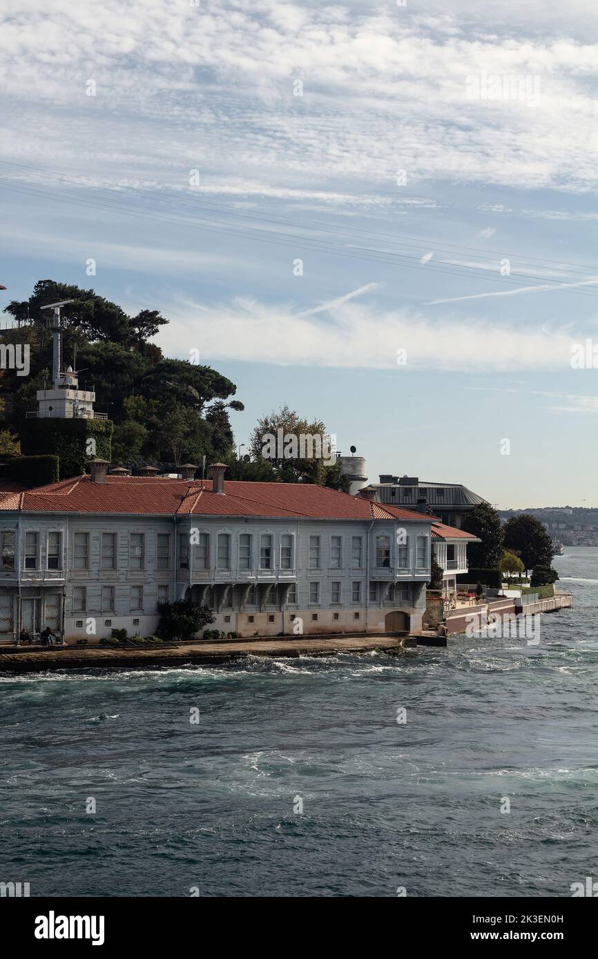 View of historical mansion by Bosphorus in Kandilli area of Asian side ...