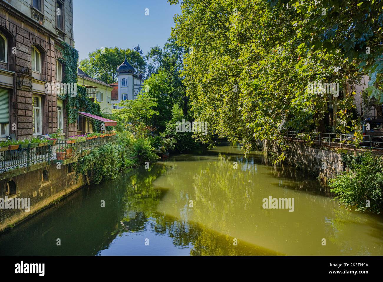 Romantic corners on the canal in Esslingen at the Neckar. Baden Wuerttemberg, Germany, Europe Stock Photo