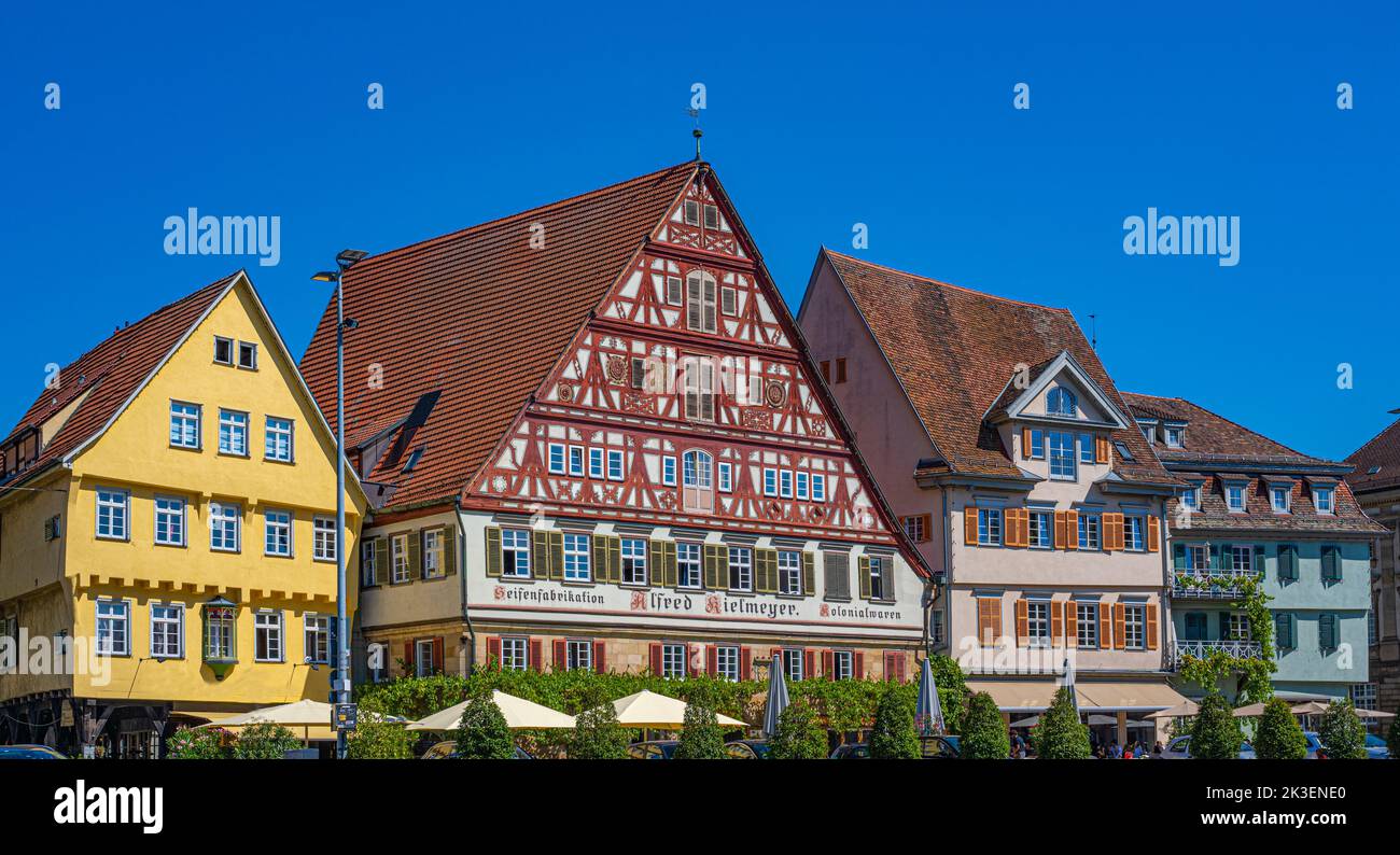 Half-timbered houses (Kielmeyer House) at the market place in Esslingen am Neckar. Baden-Württemberg, Germany, Europe Stock Photo