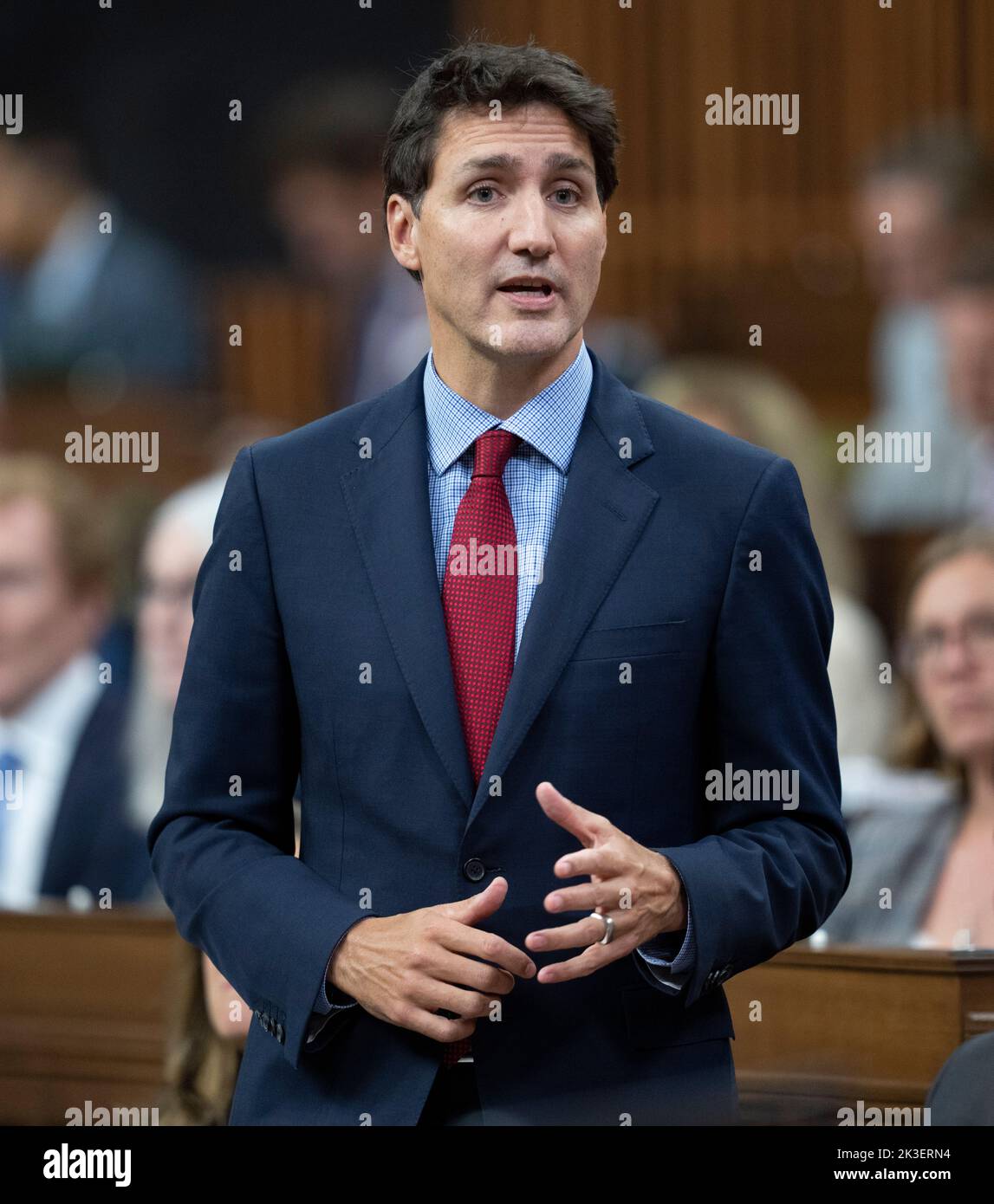 Prime Minister Justin Trudeau rises during Question Period, in Ottawa, Monday, Sept. 26, 2022