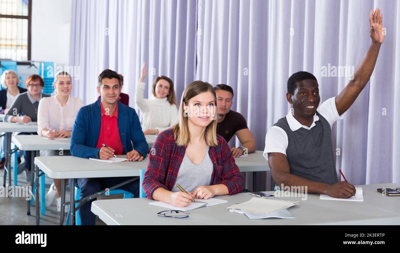 Students at extension courses Stock Photo