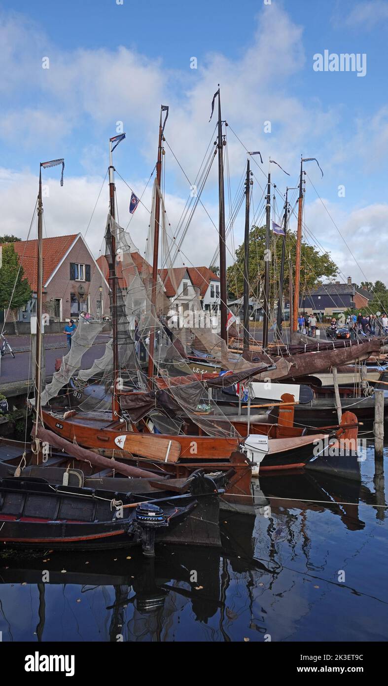 Elburg, the Netherlands - Sept. 9 2022, harbour scene with boats and masts Stock Photo
