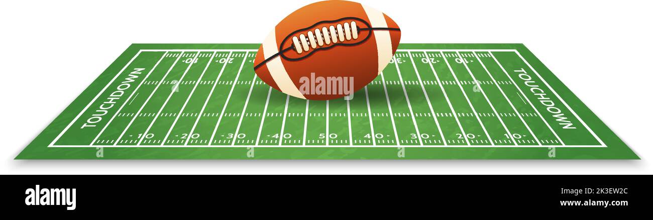 American football ball on grass Stock Vector