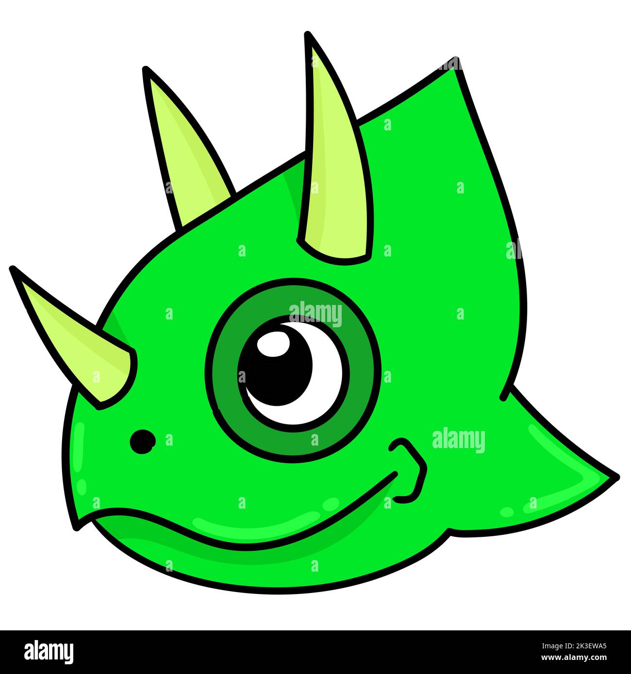 A colorful vector illustration of a funny green rhino face Stock Vector ...