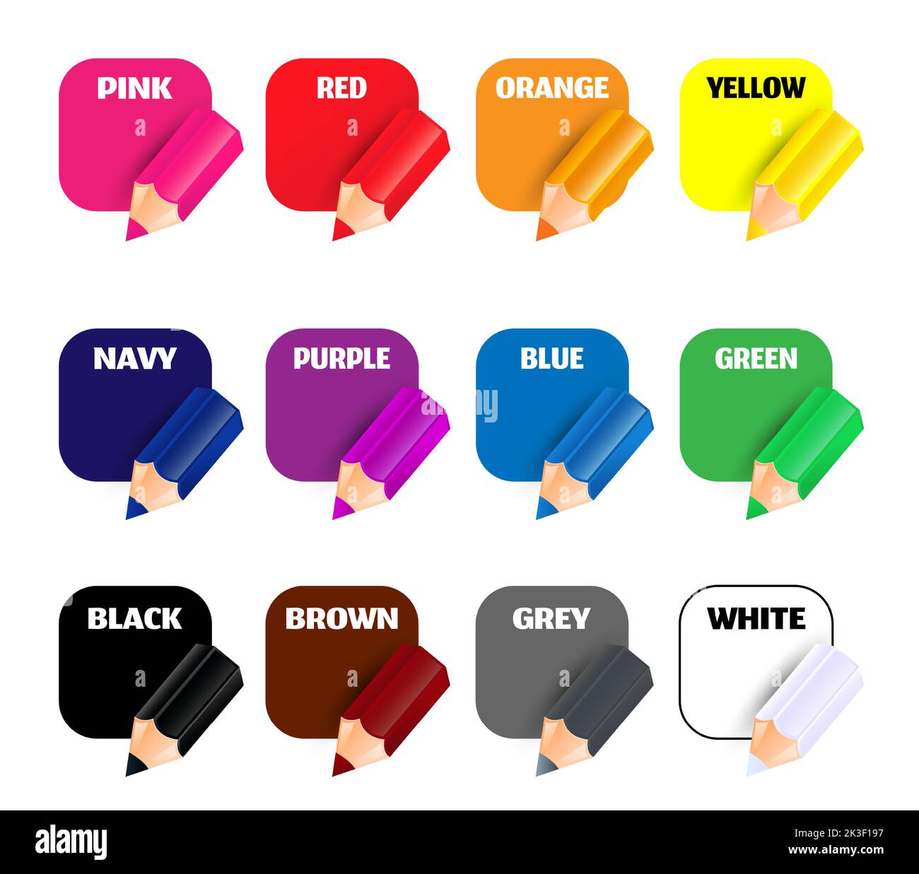 Cartoon Vector Illustration of Basic Colors. Educational Set with