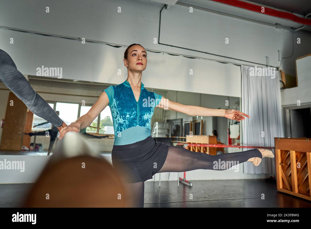 Ballet dancer warming up and dancing at a dance academy Stock Photo - Alamy