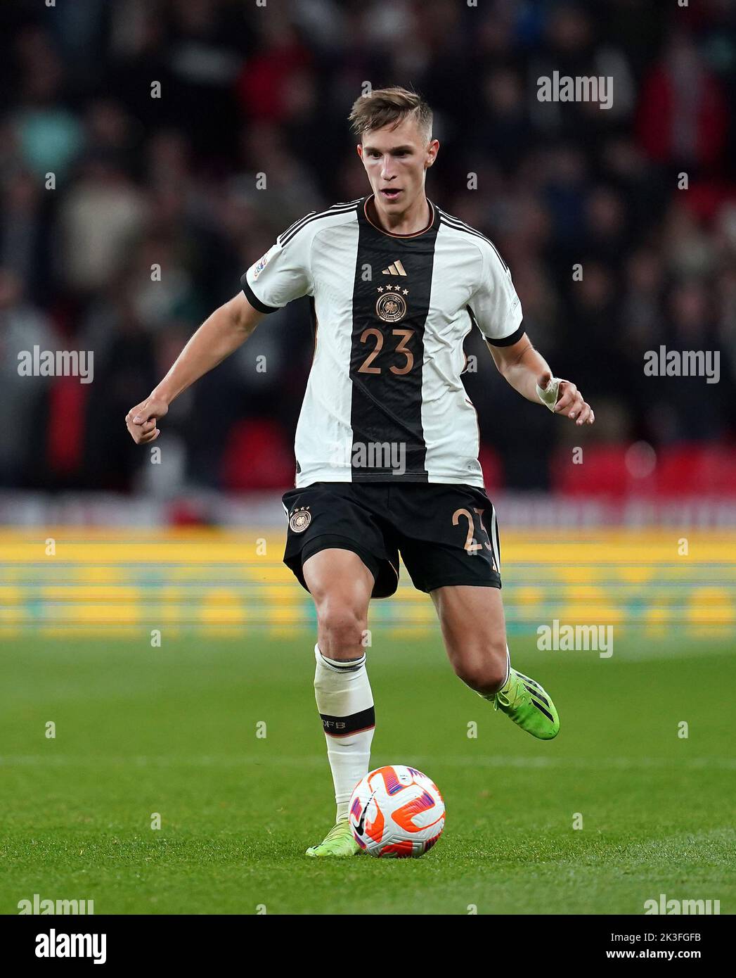 Germany's Nico Schlotterbeck during the UEFA Nations League match at Wembley Stadium, London. Picture date: Monday September 26, 2022. Stock Photo