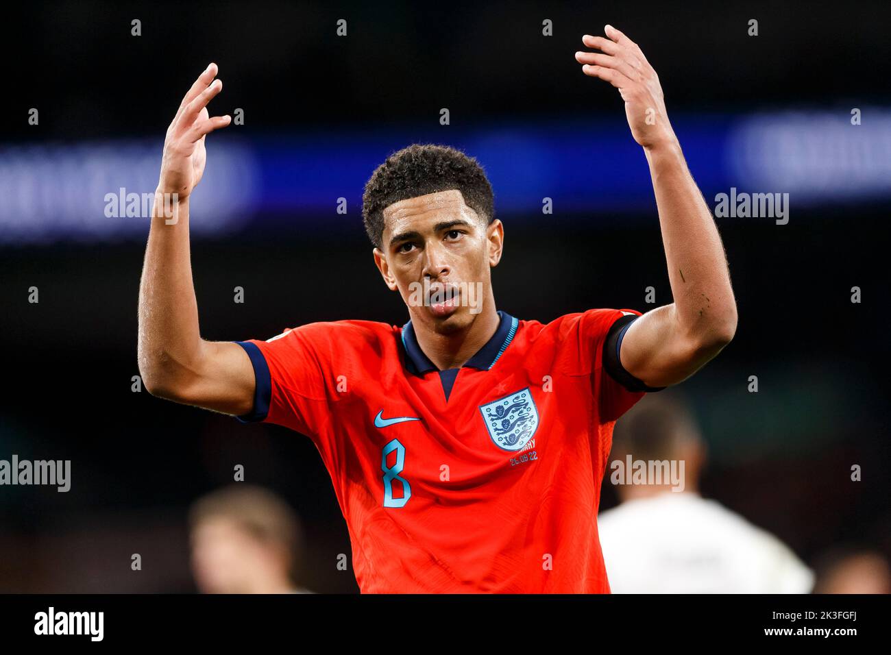 London, UK. 26th Sep, 2022. Jude Bellingham of England during the UEFA Nations League Group C match between England and Germany at Wembley Stadium on September 26th 2022 in London, England. (Photo by Daniel Chesterton/phcimages.com) Credit: PHC Images/Alamy Live News Stock Photo