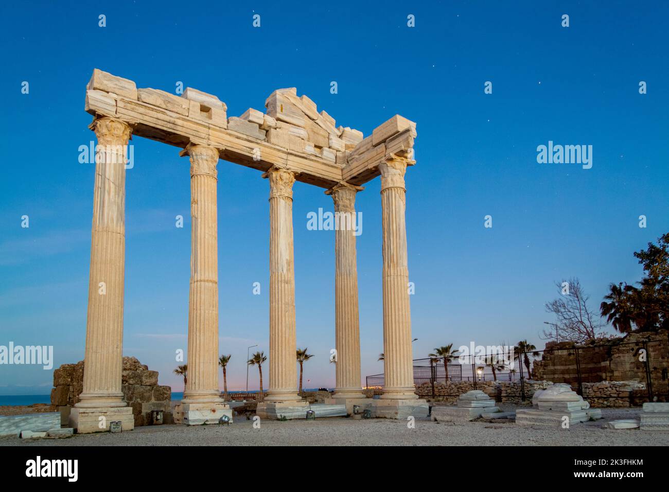 Ancient city Apollo Temple in Manavgat, in Turkey Stock Photo