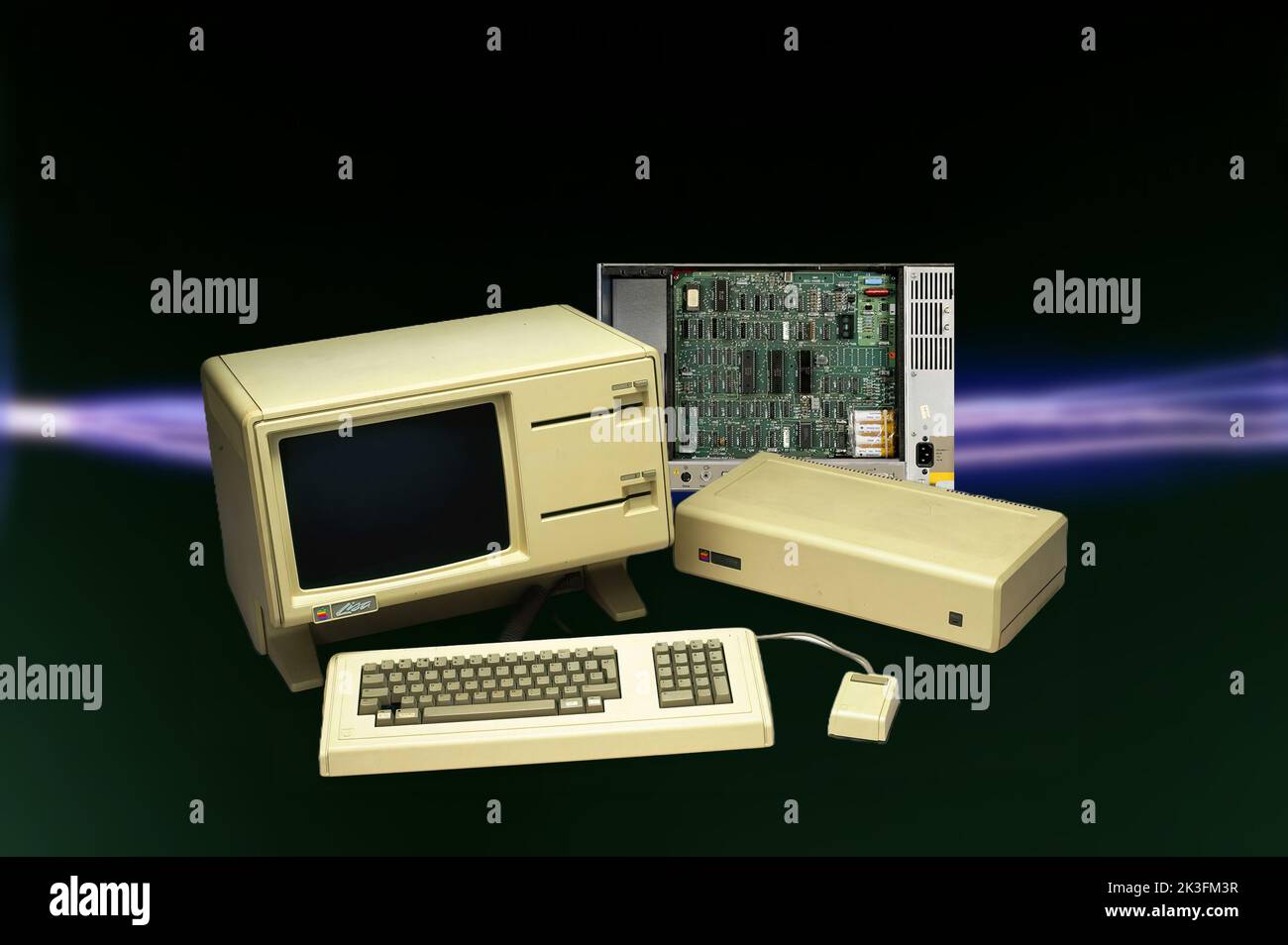The Apple Lisa produced by Apple Computer from 1983 to 1985 was characterized by the many innovations related to the graphical interface Stock Photo