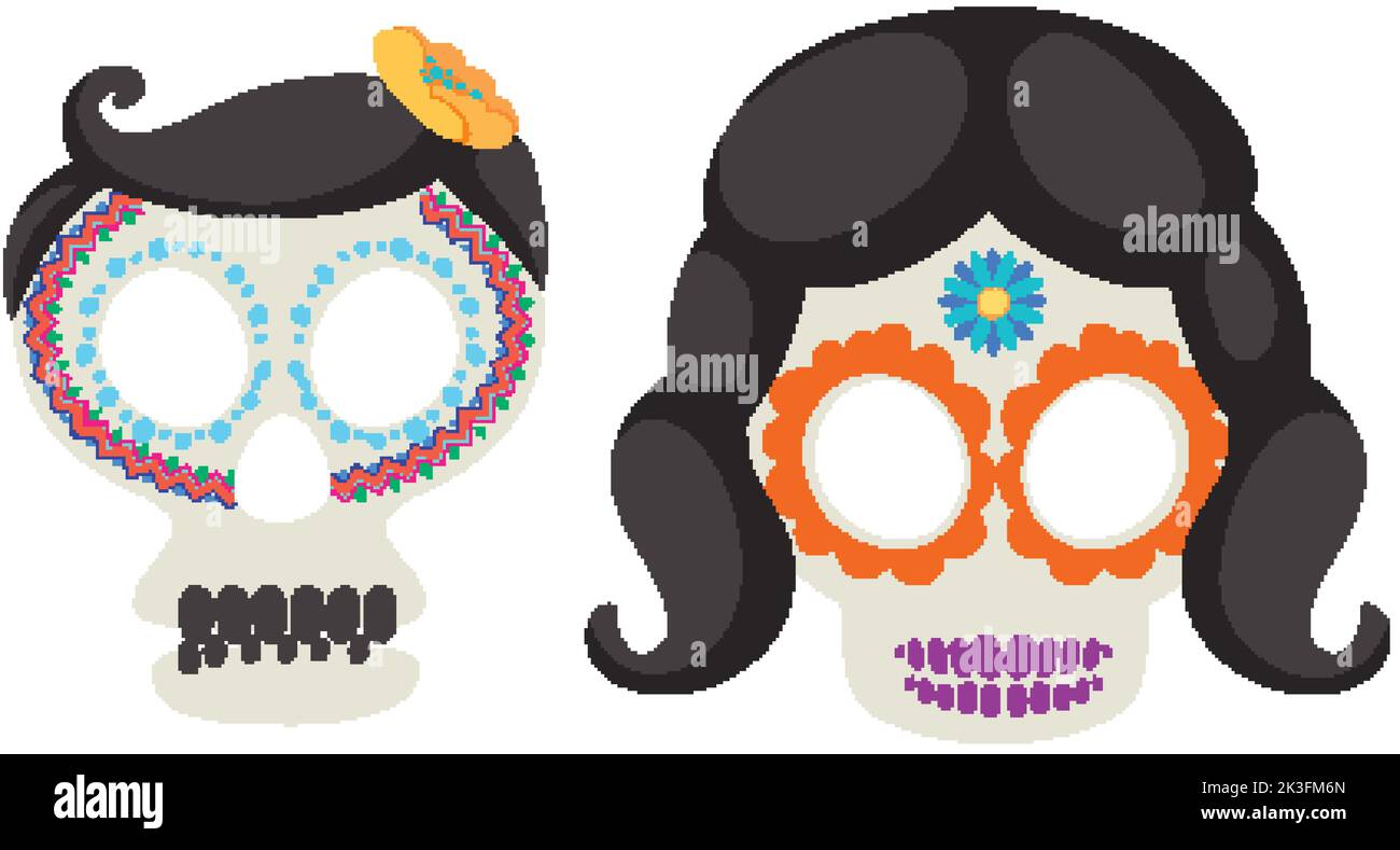 Day of the dead with Mexican calaca illustration Stock Vector Image