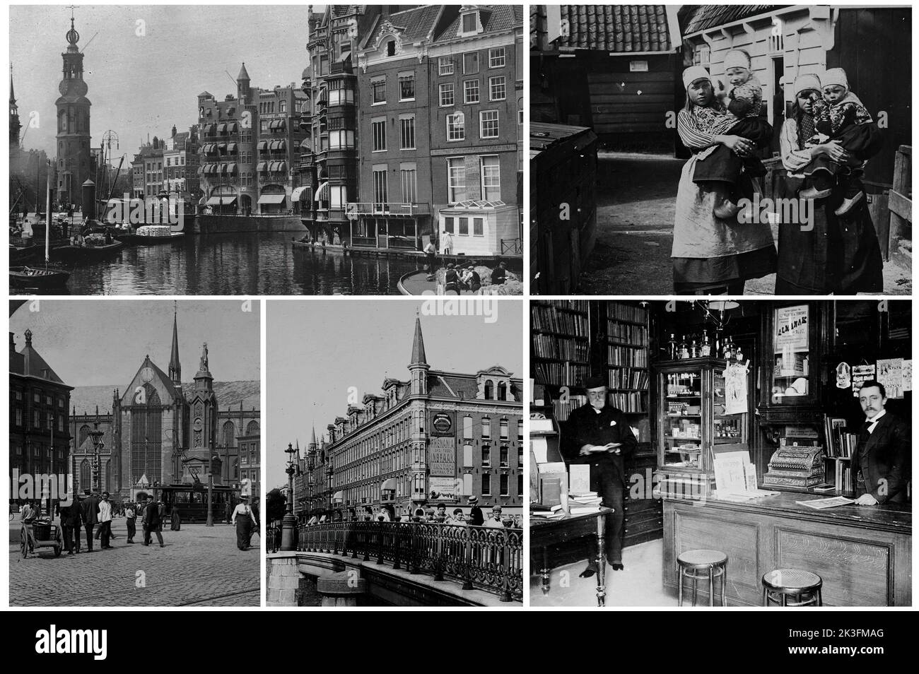 Amsterdam (Holland) in the late 1800s and early 1900s Stock Photo