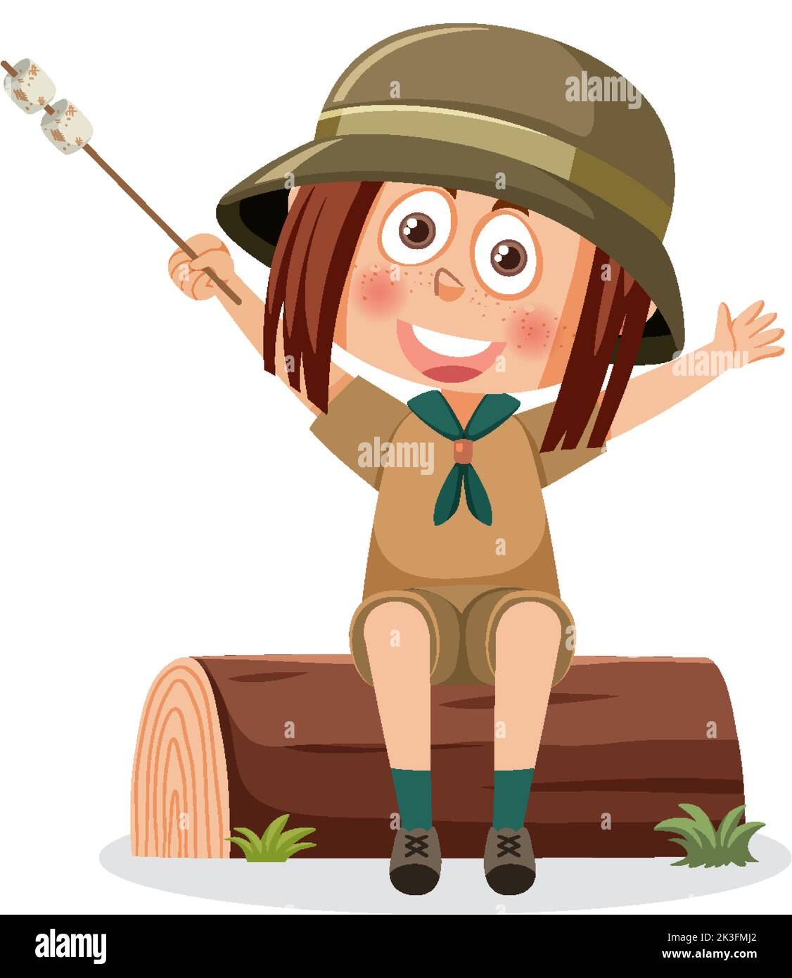 A girl wearing camping outfit illustration Stock Vector Image & Art - Alamy
