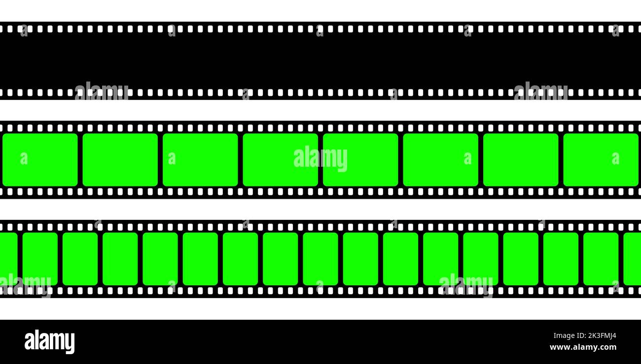 Realistic blank film strip, camera roll. Old retro cinema movie strip