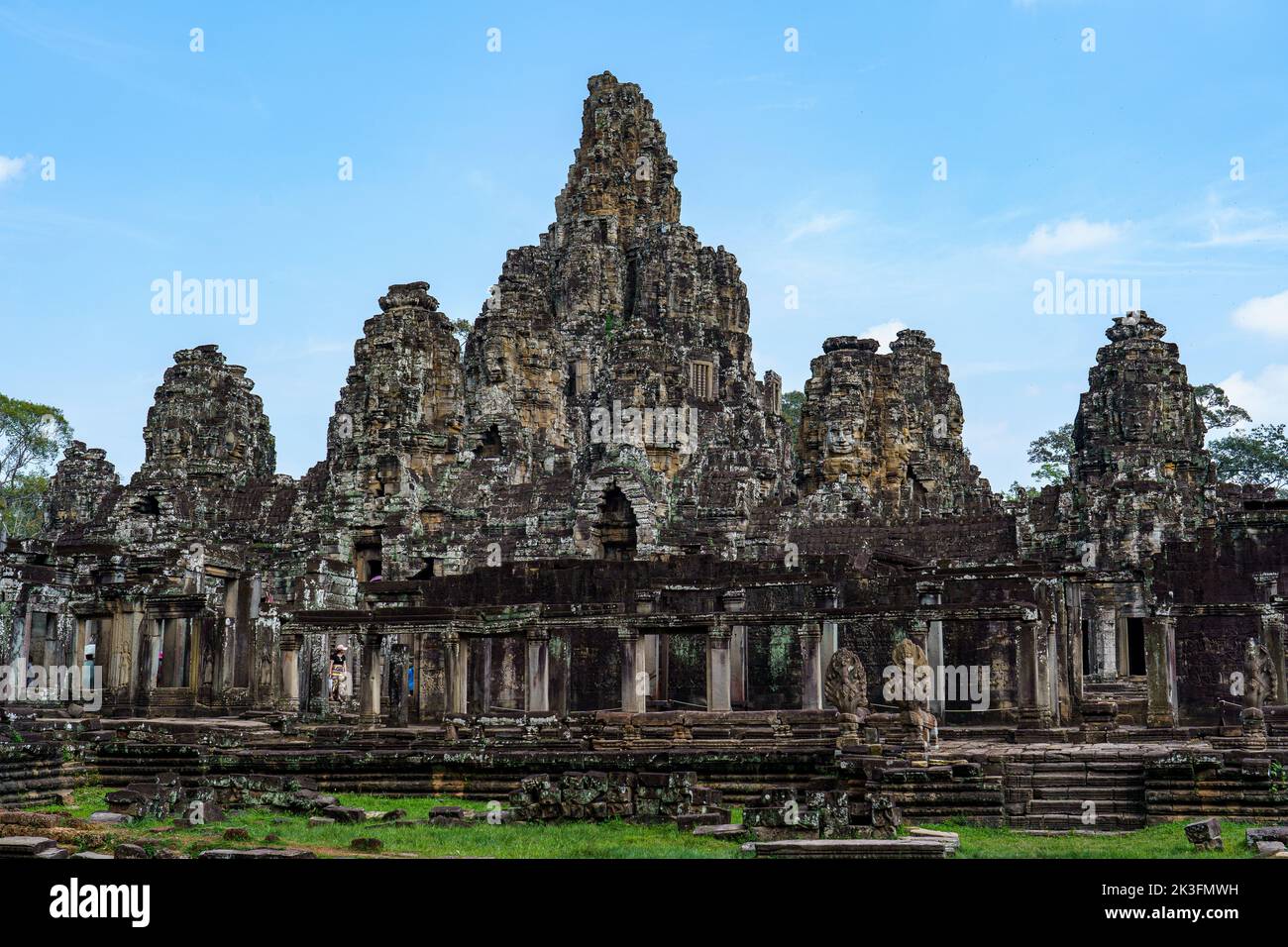 Cambodia. Siem Reap. The archaeological park of Angkor. The Bayon Temple 12th century Hindu temple Stock Photo