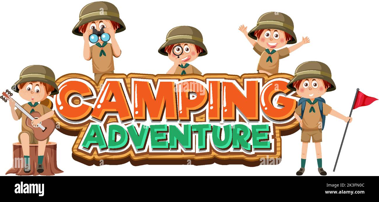 Group of children camping out illustration Stock Vector Image & Art - Alamy