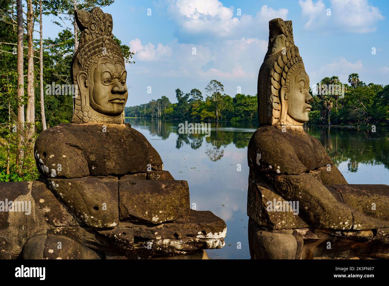 Cambodia. Siem Reap. The archaeological park of Angkor. Bayon Temple 12th century Hindu temple Stock Photo