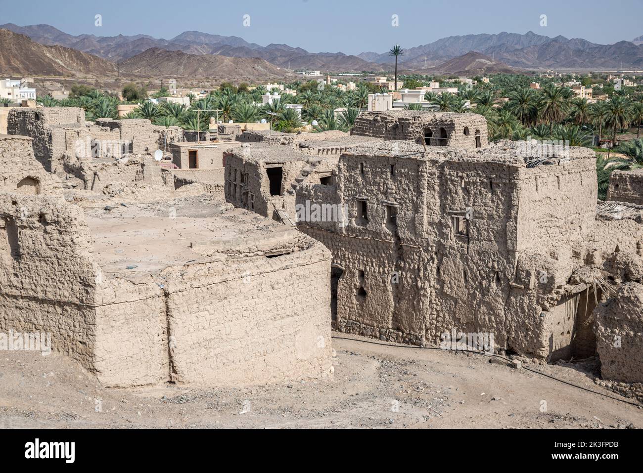 Mudbrick Bahla Fort Citadel and oasis on decay, Oman Stock Photo Alamy