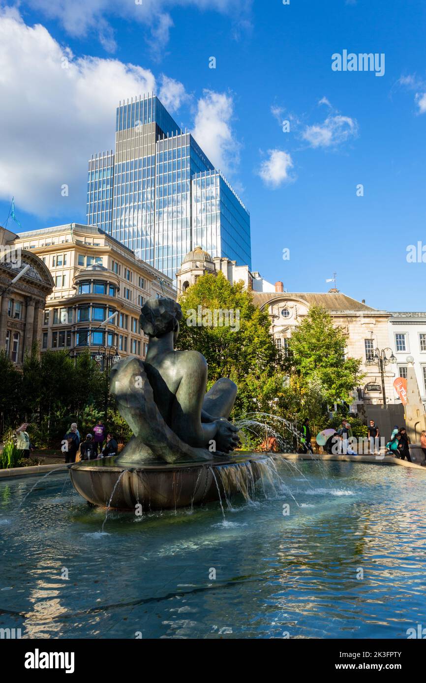 Birmingham, UK, Victoria Square and fountains. 2022 Stock Photo