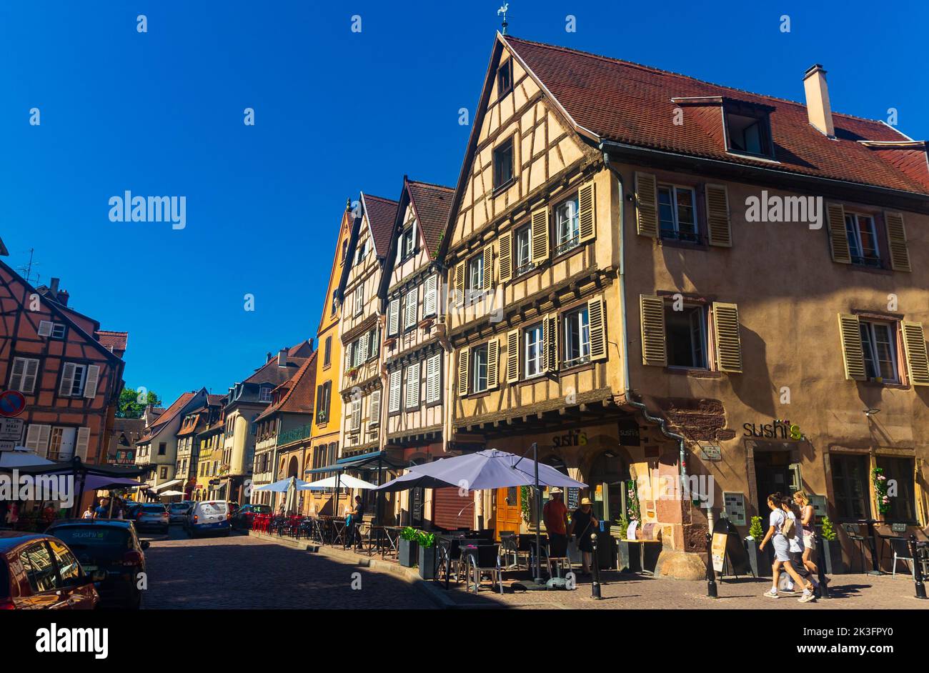 Old streets with fachwerk houses, Colmar, France Stock Photo - Alamy
