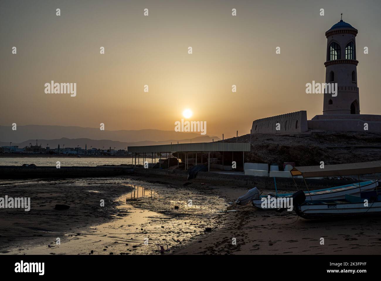 Al Ayjah Lighthouse, Sur, Oman Stock Photo
