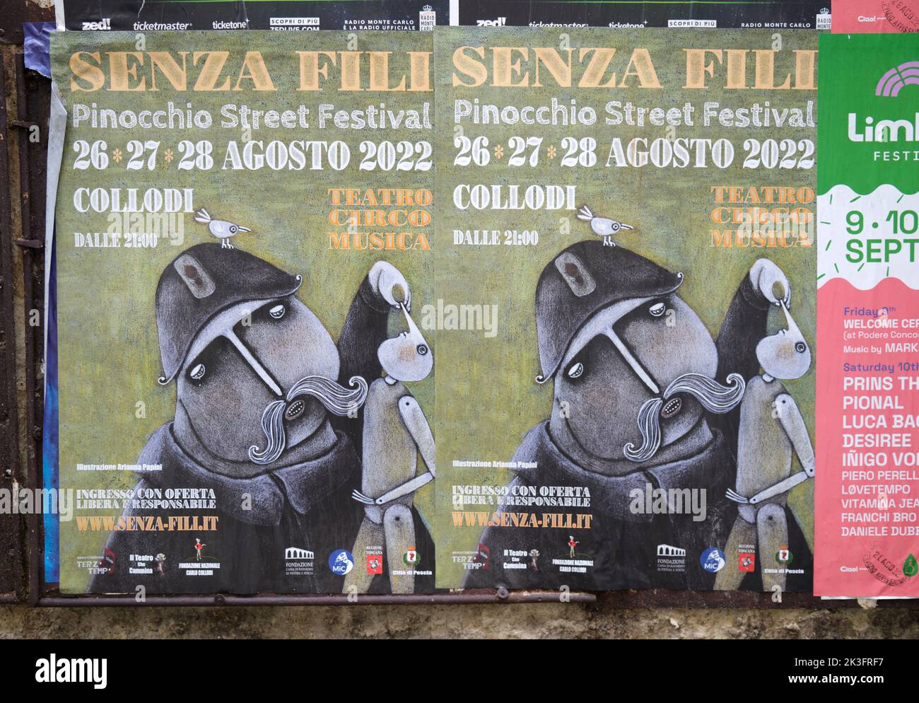 Pinochio Street Festival Poster Bologna Italy Stock Photo