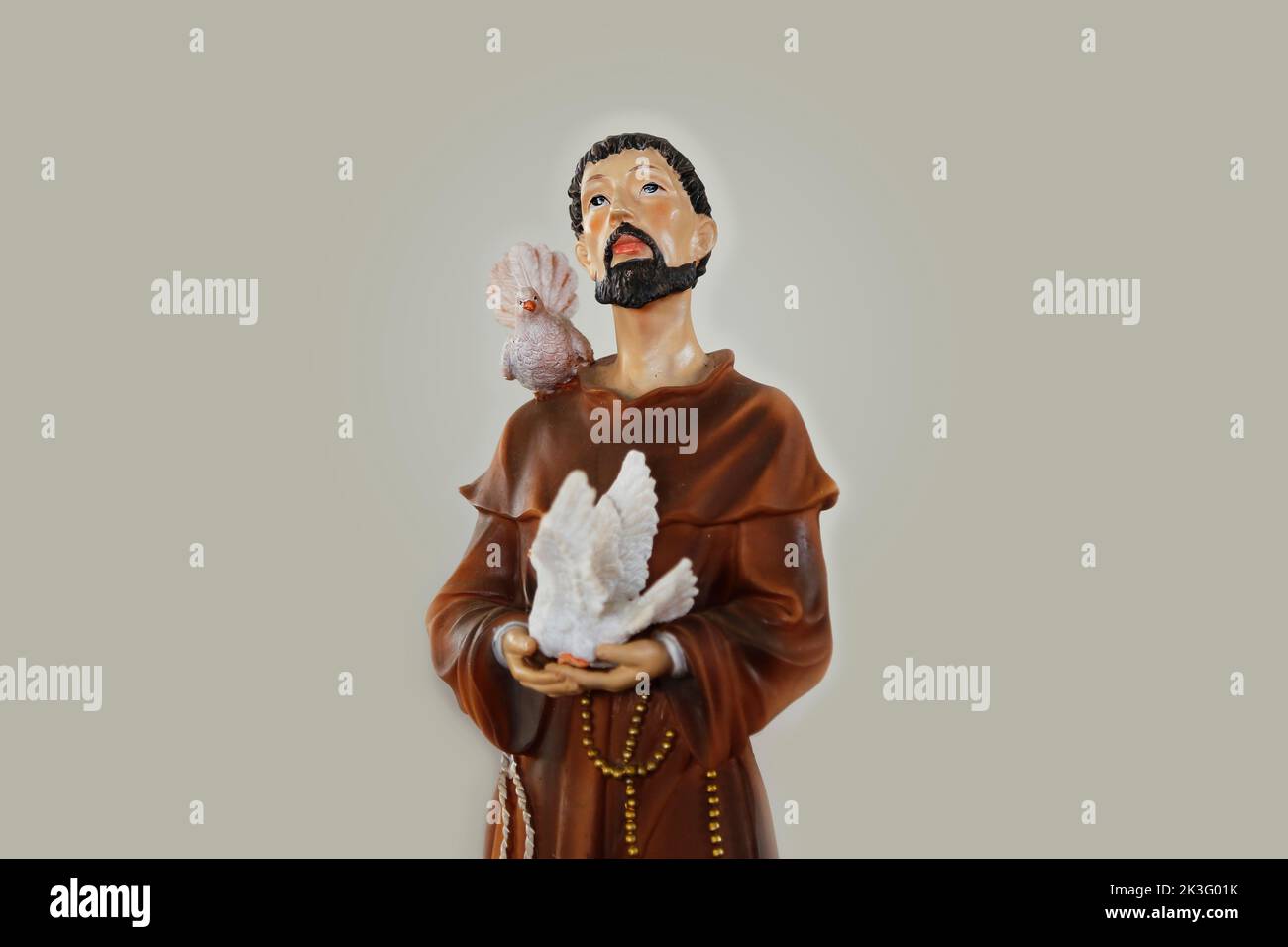 Saint Francis of Assisi of the Catholic Church - St Francis - Sao Francisco de Assis Stock Photo