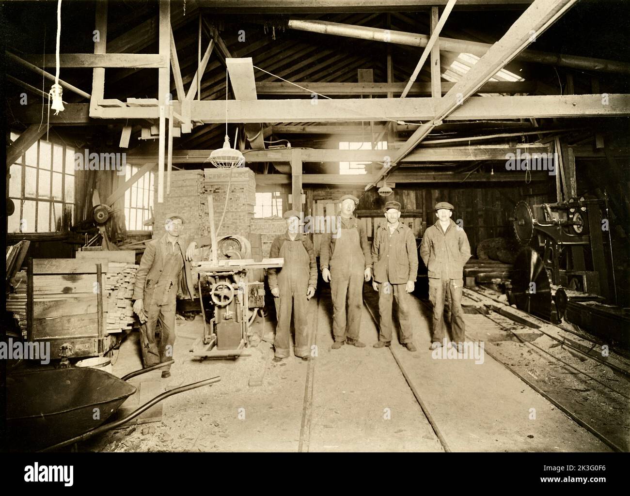 Old Sawmill, Lumberyard workers around 1900, Turn of the Century, Factory, Workmen, Vintage