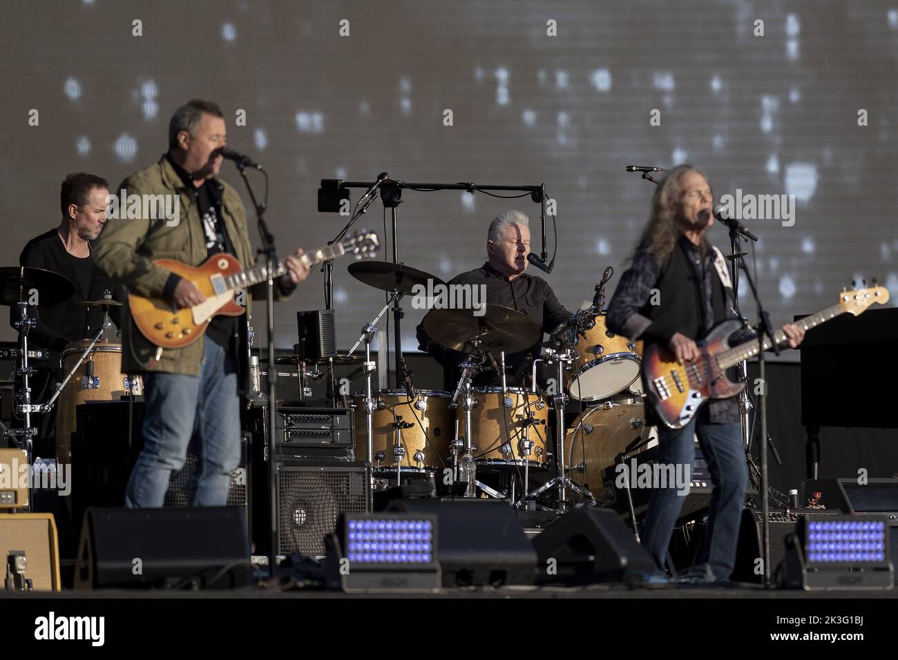 LONDON, ENGLAND: The Eagles headline the Great Oak Stage at the British Summertime Festival in Hyde Park to celebrate their 50th anniversary. Featuring: Vince Gill, Don Henley, Timothy B Schmit, Scott Crago Where: London, United Kingdom When: 26 Jun 2022 Credit: Neil Lupin/WENN Stock Photo