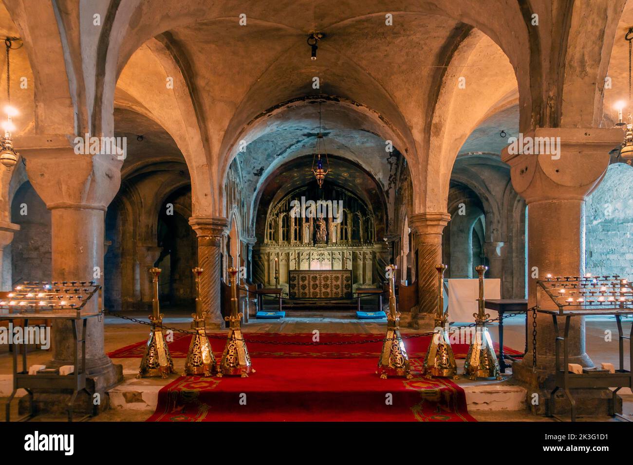 Chapel,of,Our Lady,Undercroft,Crypt,Canterbury Cathedral,Canterbury,Kent,England Stock Photo