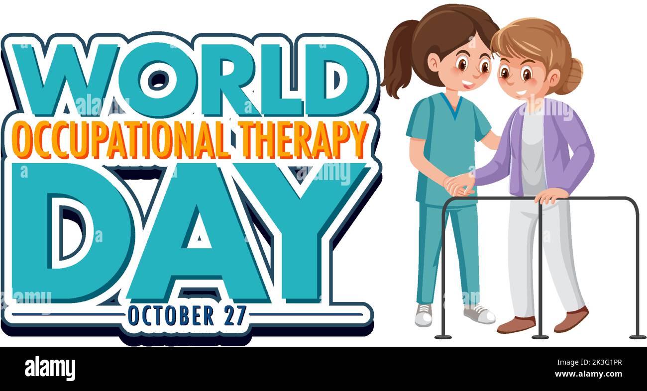 World occupational therapy day text design illustration Stock Vector