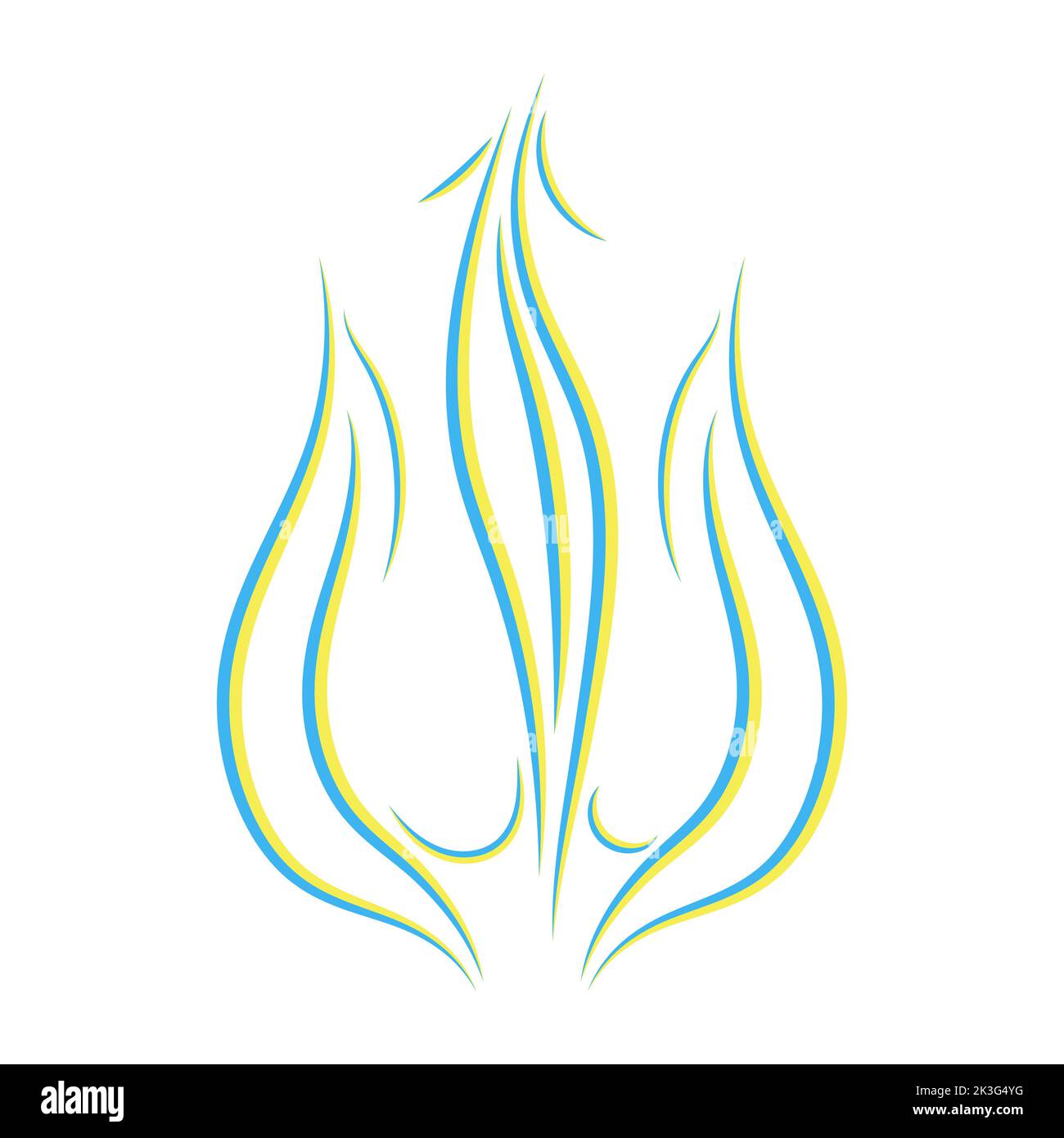 Modern Ukrainian Trident Icon Isolated on White Background Stock Vector