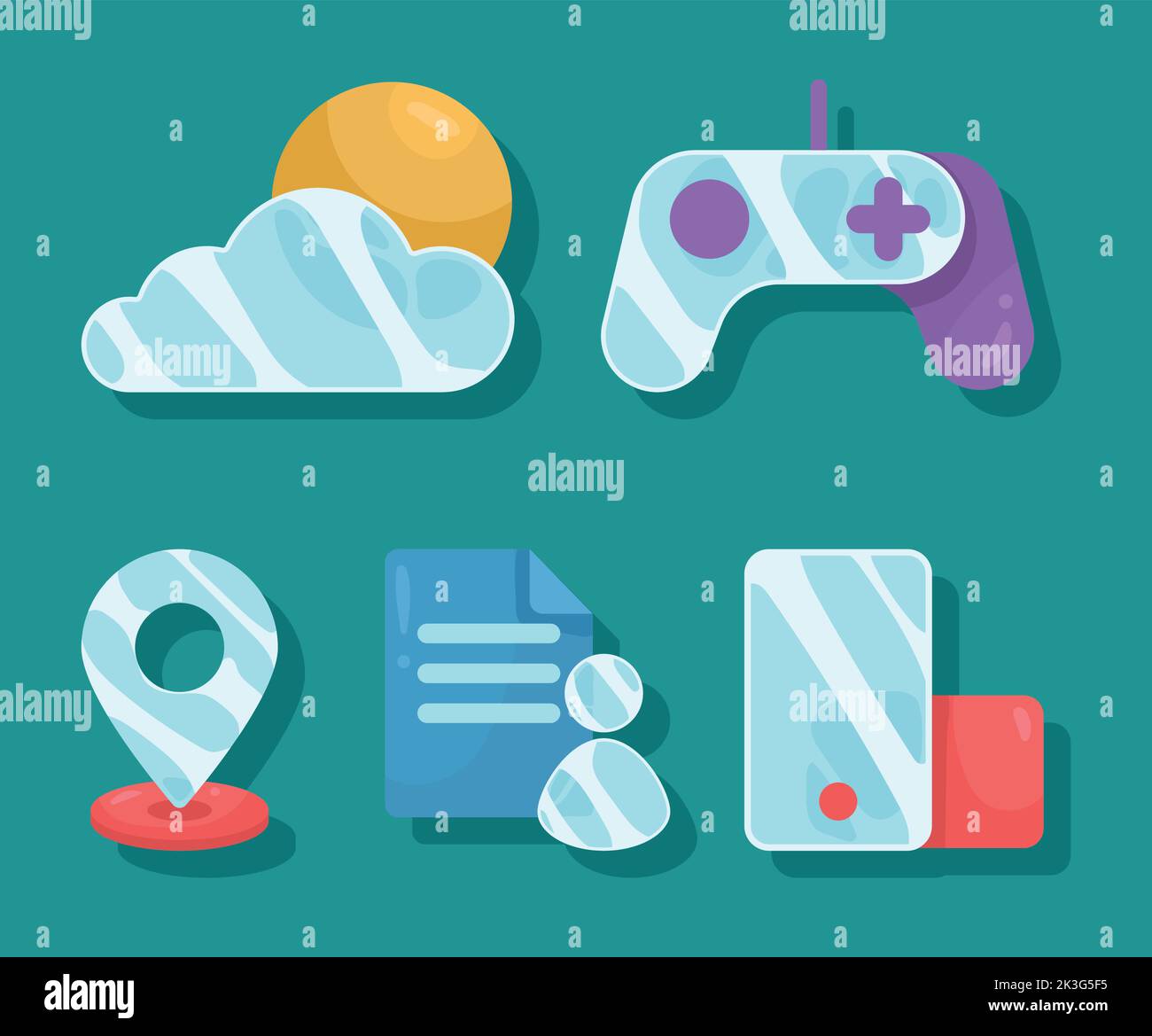 glassmorphism style icons Stock Vector Image & Art - Alamy