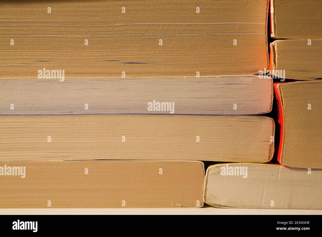 Stack of paperback books. Stock Photo