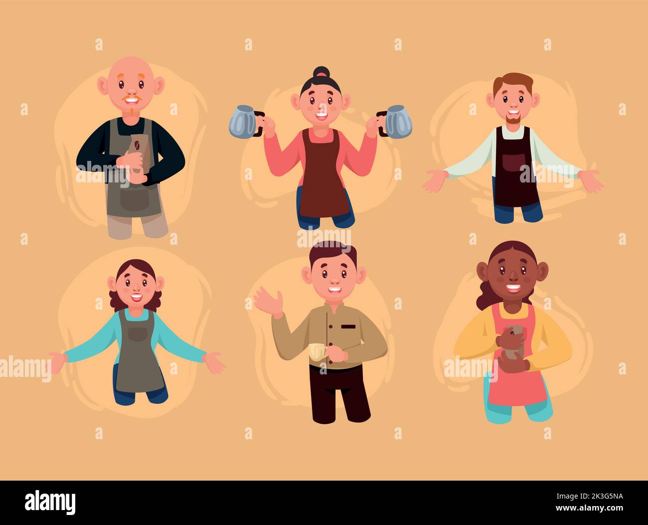 six baristas workers Stock Vector Image Art Alamy