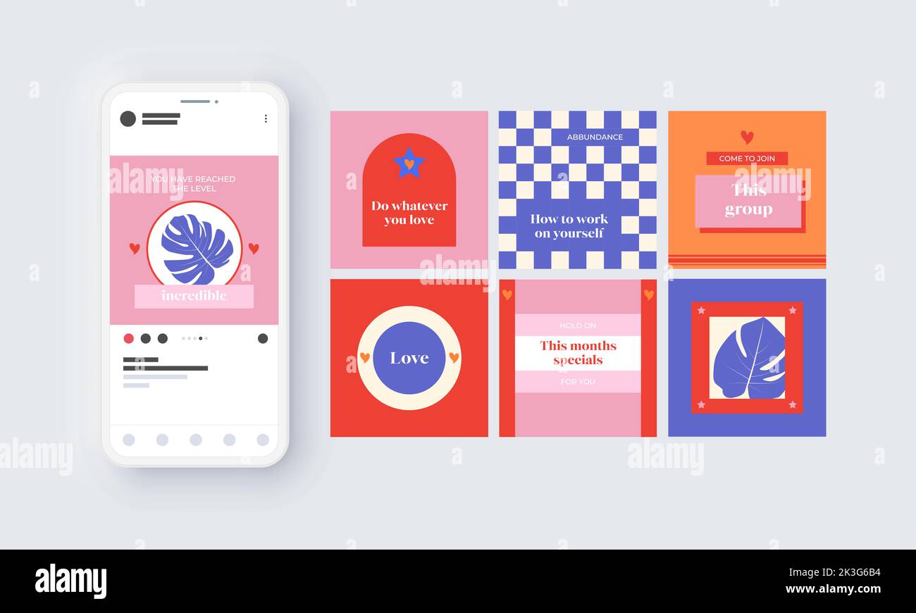 Social Media Template Mockup Presentation Stock Vector