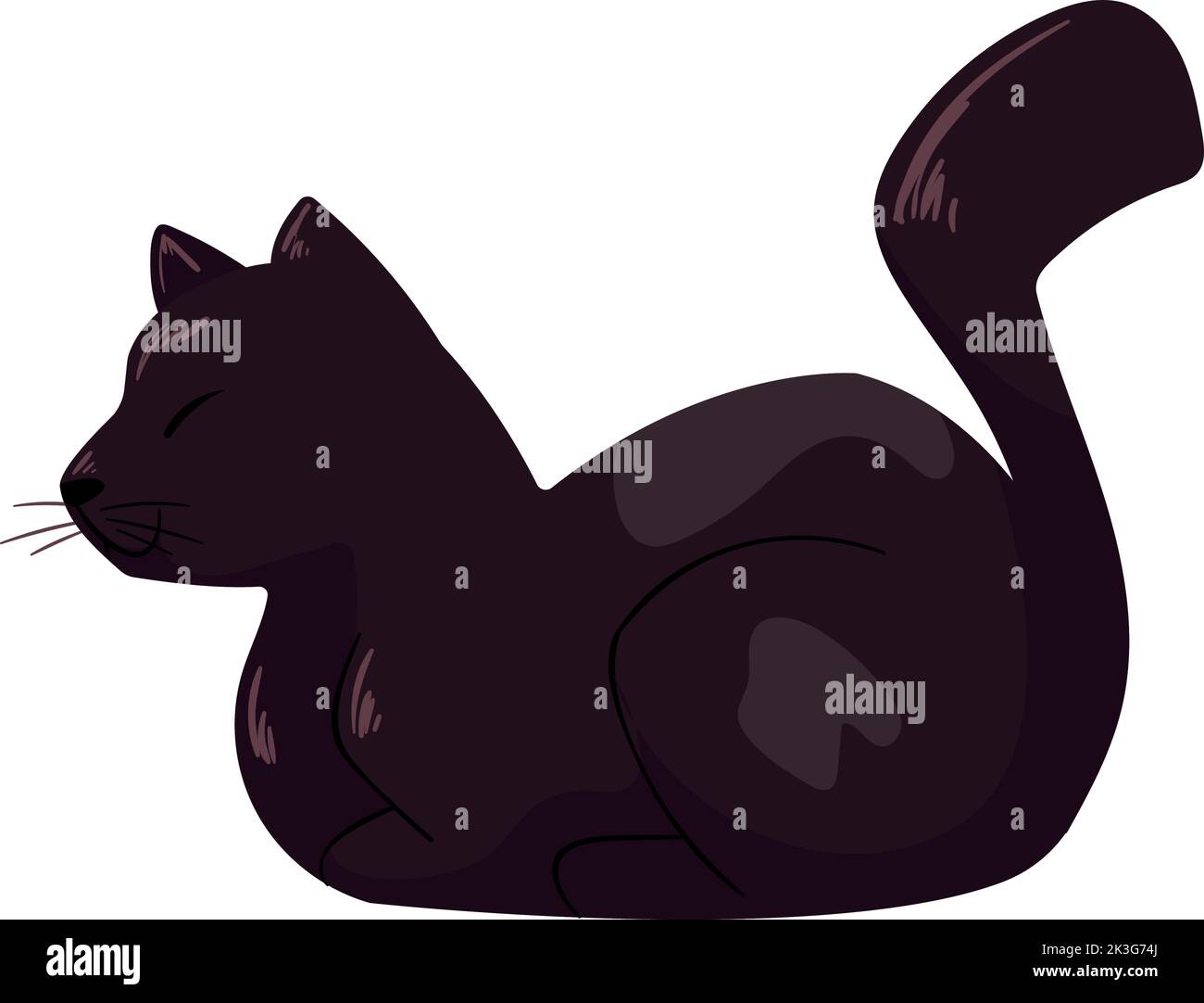 black cat sleeping mascot Stock Vector Image & Art - Alamy