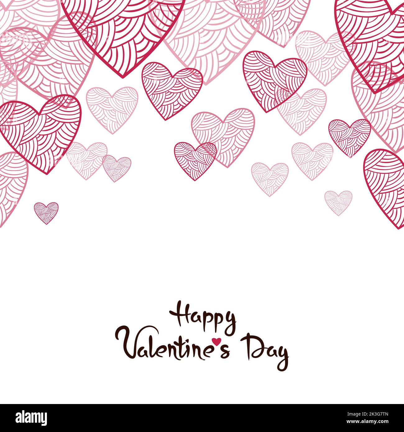 Valentines day card design with hearts. Vector illustration Stock ...
