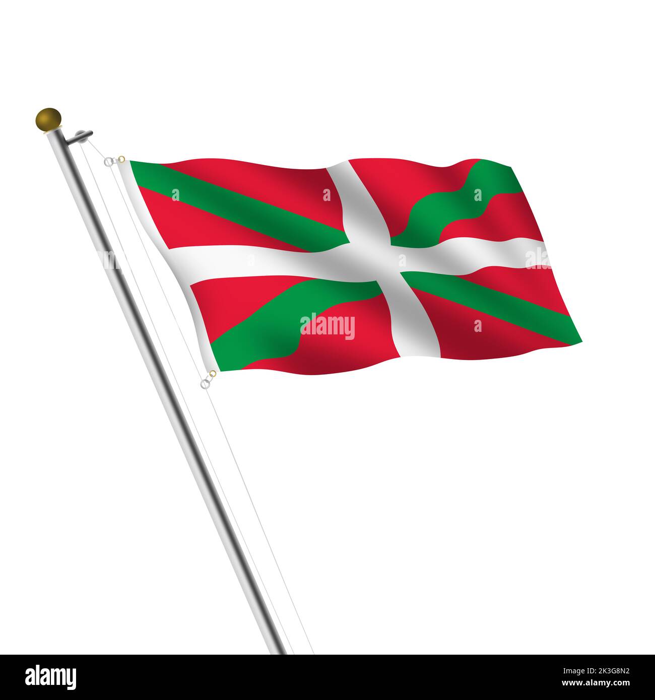 Basque Lands Flagpole 3d illustration with clipping path Stock Photo