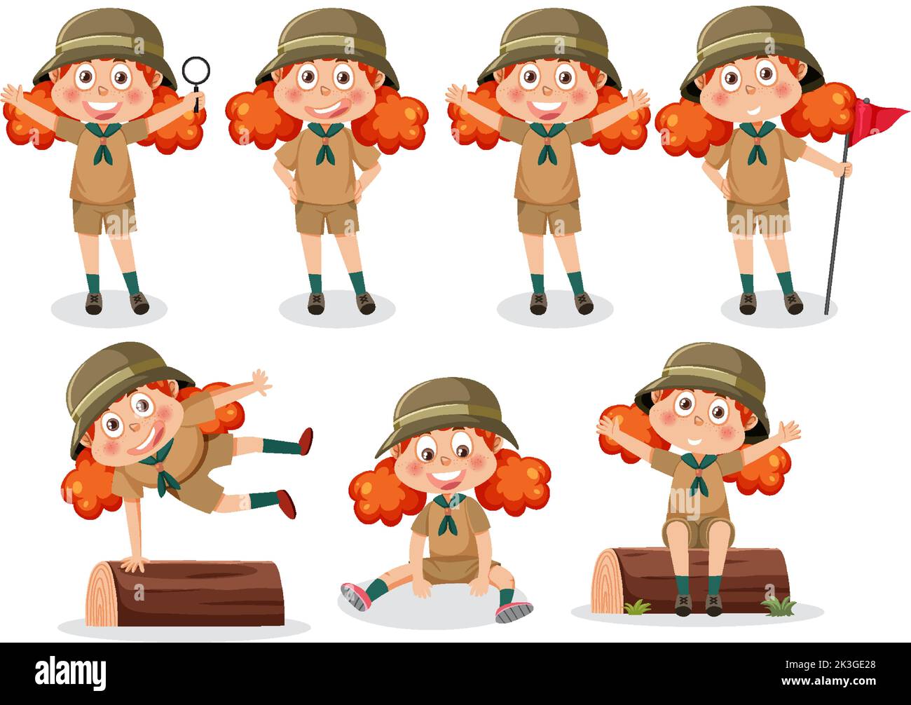 children-in-camping-outfit-illustration-stock-vector-image-art-alamy