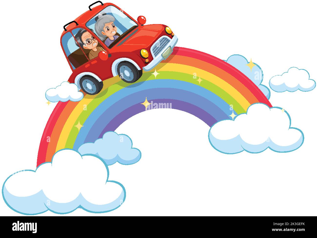 Happy children with rainbow illustration Stock Vector Image & Art - Alamy