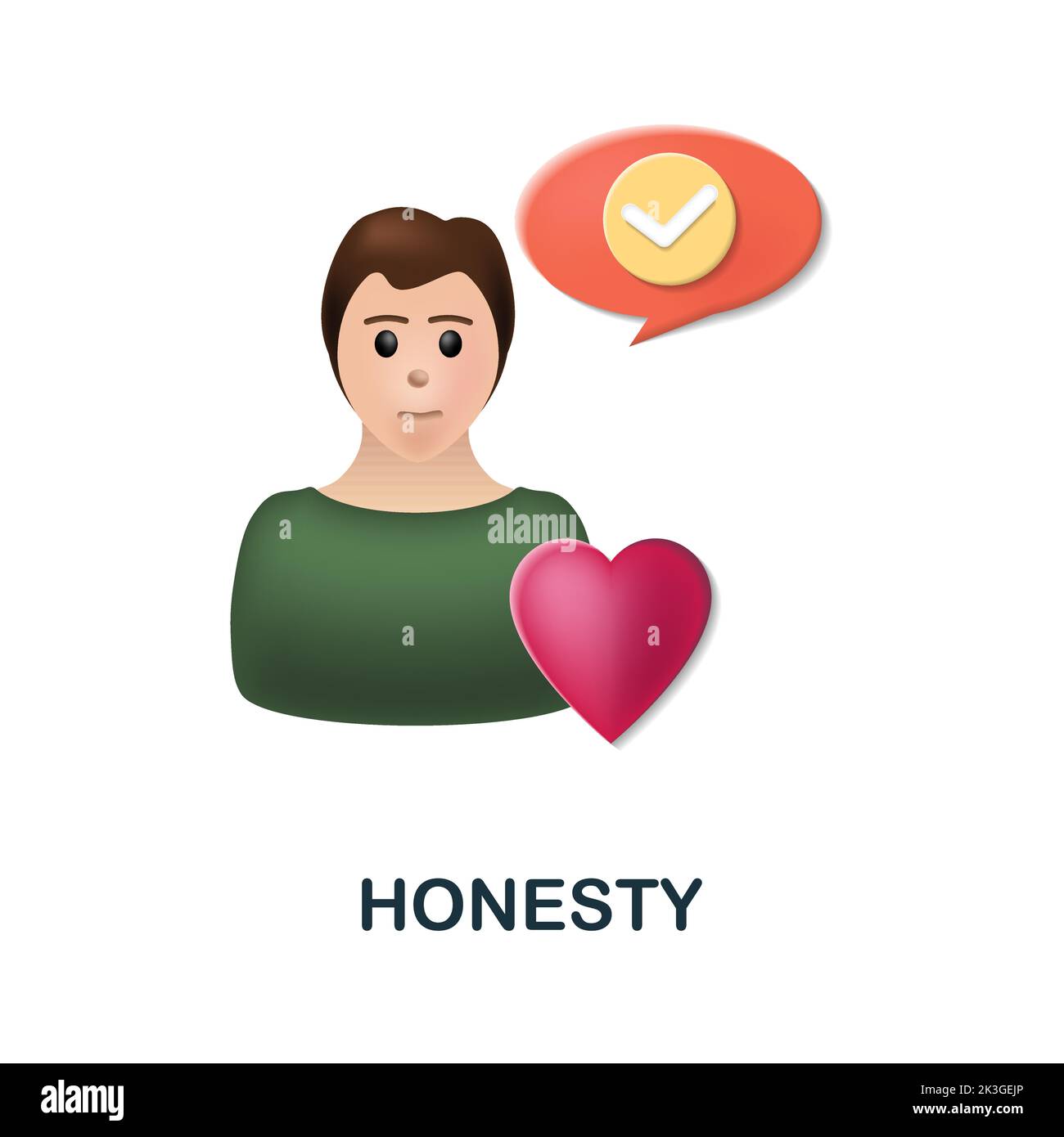 Honesty icon 3d illustration from company value collection Creative Honesty icon 3d illustration from company value collection Creative