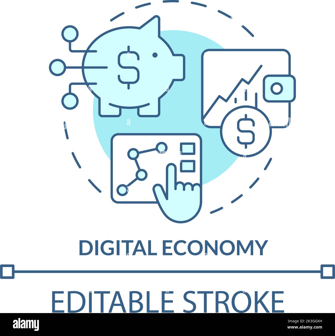 Digital economy turquoise concept icon Stock Vector Image & Art Alamy