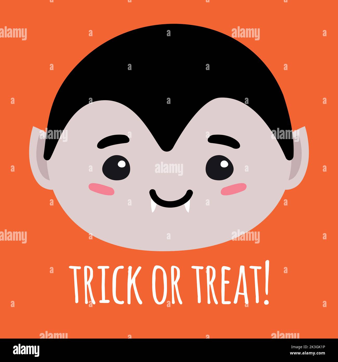 Vector flat hand drawn Halloween cute skull and trick or treat ...