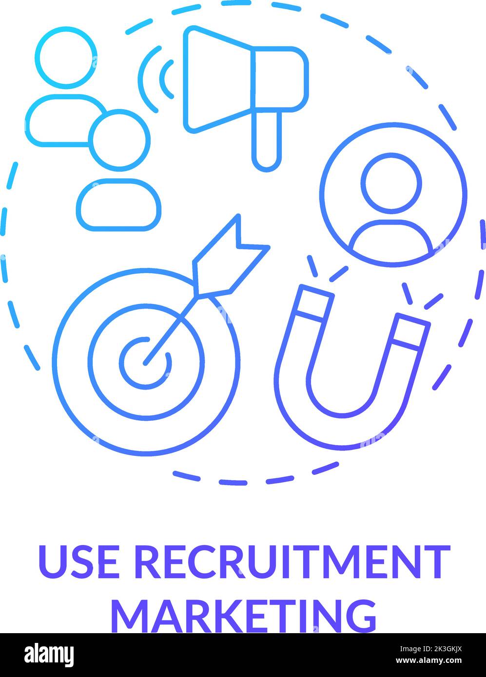 Use recruitment marketing blue gradient concept icon Stock Vector