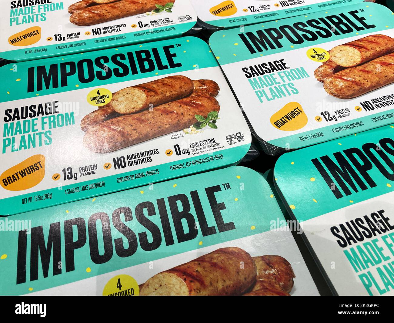 Impossible Foods uncooked sausage links available for vegan customers
