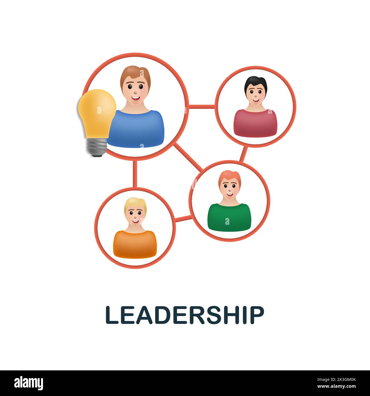 Leadership icon. 3d illustration from company value collection ...