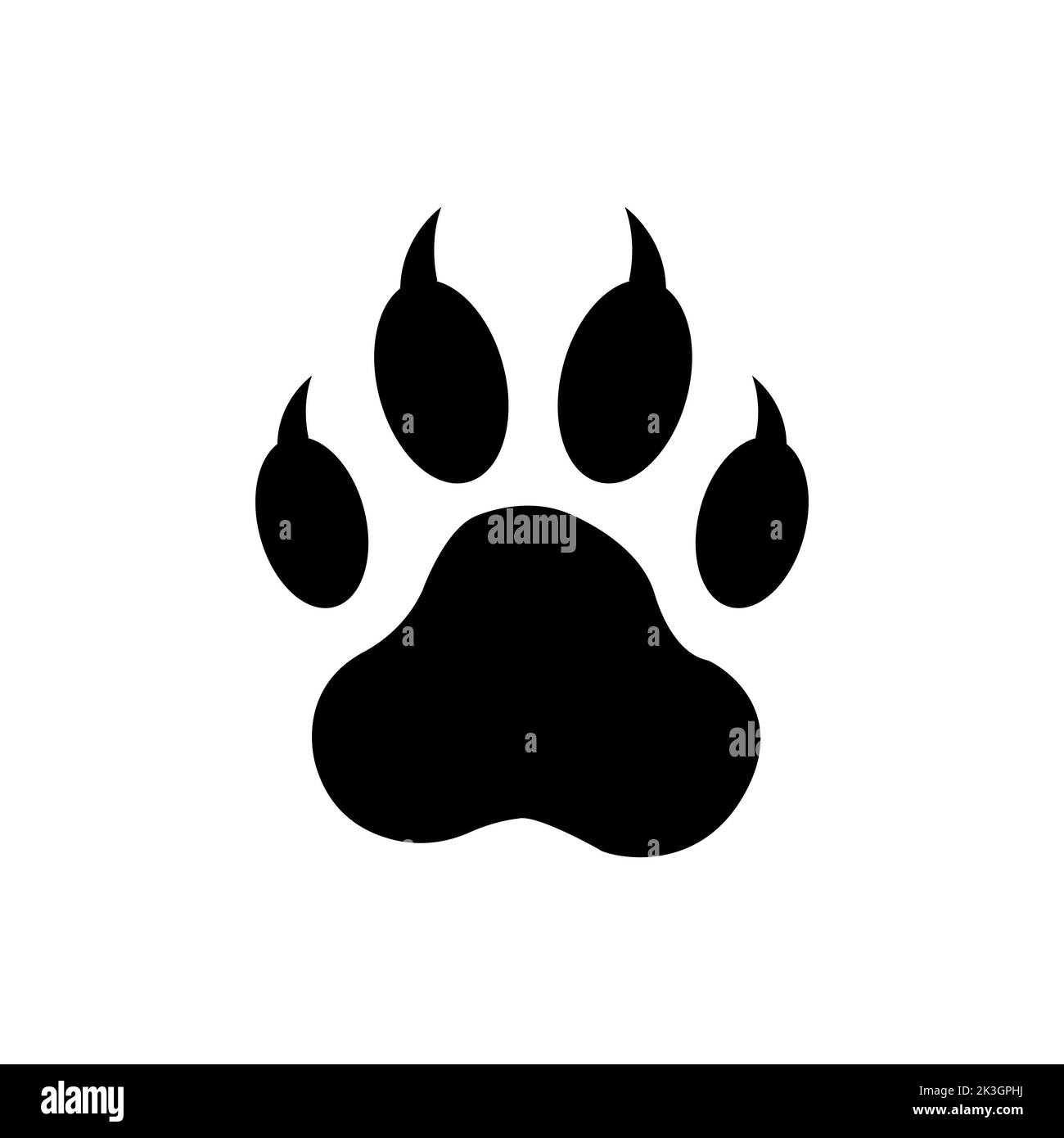 Panthers Paw Vector, Icon White Background Stock Vector