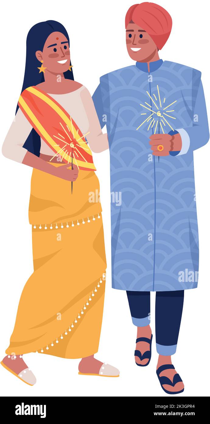 Young couple on holiday semi flat color vector characters Stock Vector ...